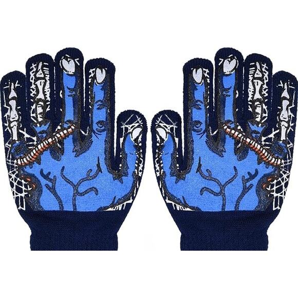 Boys 2 pairs of Gloves: 1-Halloween AND 1-Black (Monster Navy2) - Picture 4 of 4